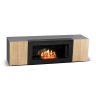 Тумба под ТВ с биокамином SteelHeat IMOLA 140 см (корпус Графит / фасады дуб Сонома) фото 1