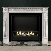 Биокамин в мраморном портале Firezo Ombre Rosse, стандарт