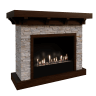 Биокамин в портале Firezo Chalet Темный дуб, Сланец, стандарт фото 1