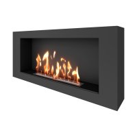 Биокамин SteelHeat WALL LONG 1200 LITE черный
